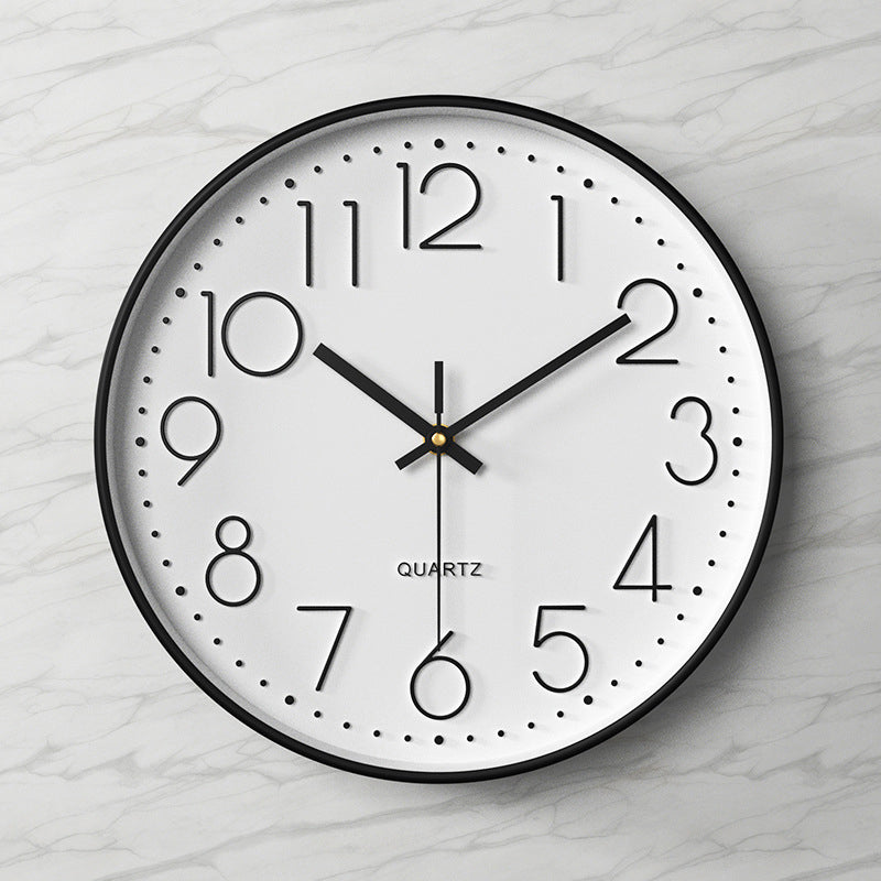 Modern Wall Clock - 12-Inch ABS Silent Sweep Design with Glass Cover