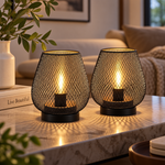 Wireless LED Table Lamps - Warm White Battery Powered Set of 2
