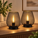 Wireless LED Table Lamps - Warm White Battery Powered Set of 2