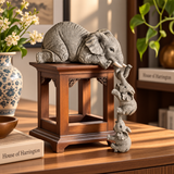 Retro Elephant Figurine Set - Resin Decorative Sculptures 3-Piece