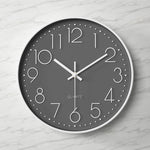 Modern Wall Clock - 12-Inch ABS Silent Sweep Design with Glass Cover