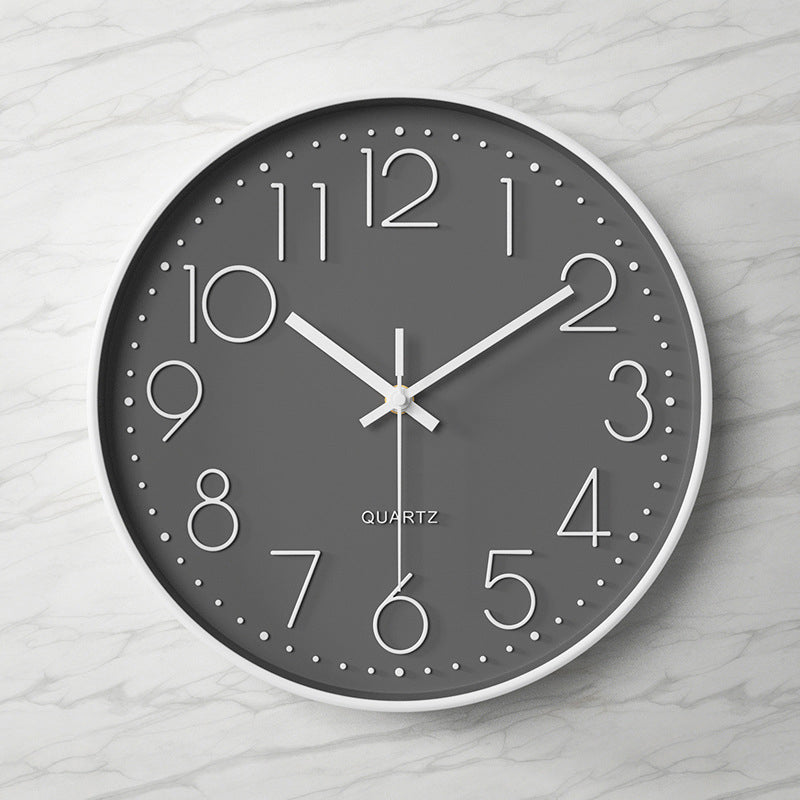 Modern Wall Clock - 12-Inch ABS Silent Sweep Design with Glass Cover