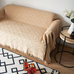 Geometric Sofa Throw - Reversible Cotton Blend Furniture Cover