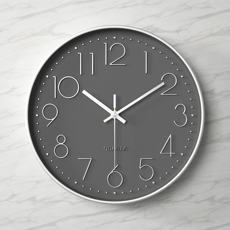 Modern Wall Clock - 12-Inch ABS Silent Sweep Design with Glass Cover