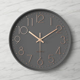 Modern Wall Clock - 12-Inch ABS Silent Sweep Design with Glass Cover