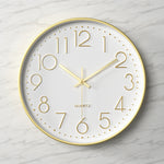 Modern Wall Clock - 12-Inch ABS Silent Sweep Design with Glass Cover