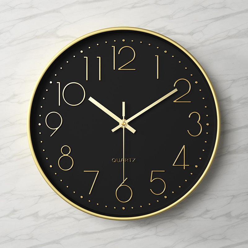 Modern Wall Clock - 12-Inch ABS Silent Sweep Design with Glass Cover