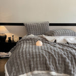 Bubble Fleece Throw Blanket - Soft Plush Design in 4 Sizes