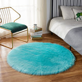 Round Faux Sheepskin Rug - Fluffy Pile with Suede Backing 60 - 180 Cm
