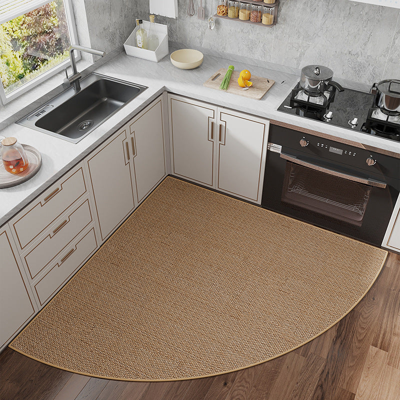 Shaped Corner Rug - Woven Polyester with Rubber Backin