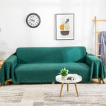 Geometric Sofa Throw - Reversible Cotton Blend Furniture Cover