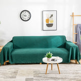 Geometric Sofa Throw - Reversible Cotton Blend Furniture Cover