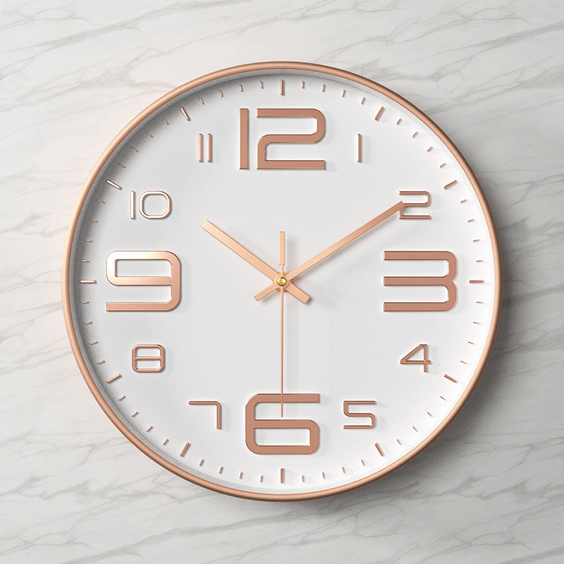 Modern Wall Clock - 12-Inch ABS Silent Sweep Design with Glass Cover