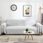 Geometric Sofa Throw - Reversible Cotton Blend Furniture Cover