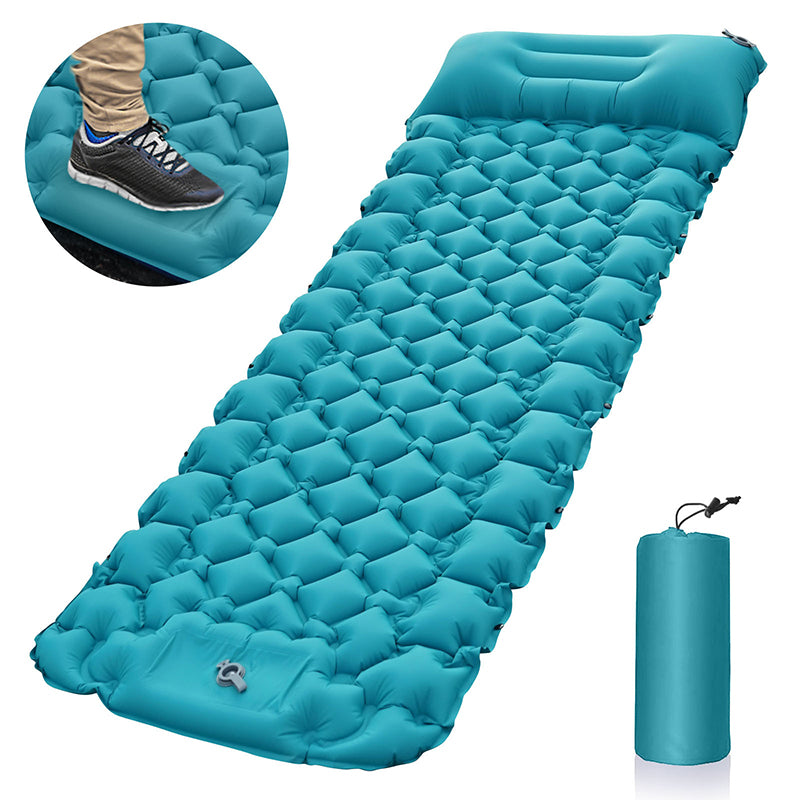 Inflatable Camping Mat with Pillow for Outdoor and Garden Use