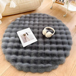 Round Faux Rabbit Fur Rug - Plush Non-Slip Area Rug 100-180 Cm
