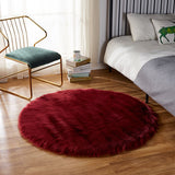 Round Faux Sheepskin Rug - Fluffy Pile with Suede Backing 60 - 180 Cm