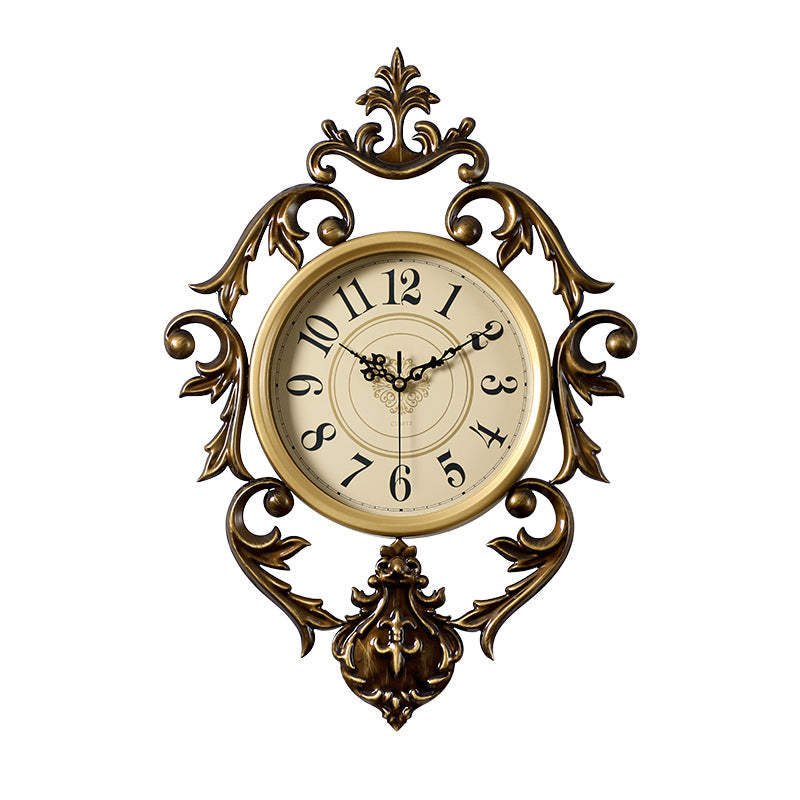 Vintage Wall Clock - Ornate Metal Silent Design