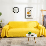 Geometric Sofa Throw - Reversible Cotton Blend Furniture Cover
