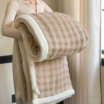 Bubble Fleece Throw Blanket - Soft Plush Design in 4 Sizes
