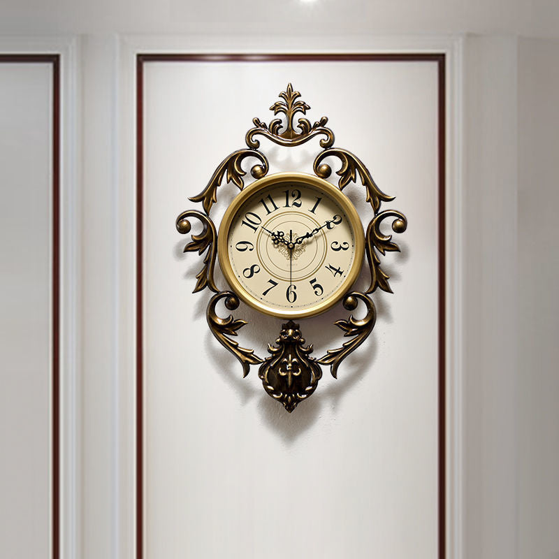 Vintage Wall Clock - Ornate Metal Silent Design
