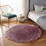 Round Faux Sheepskin Rug - Fluffy Pile with Suede Backing 60 - 180 Cm