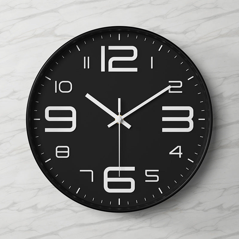 Modern Wall Clock - 12-Inch ABS Silent Sweep Design with Glass Cover