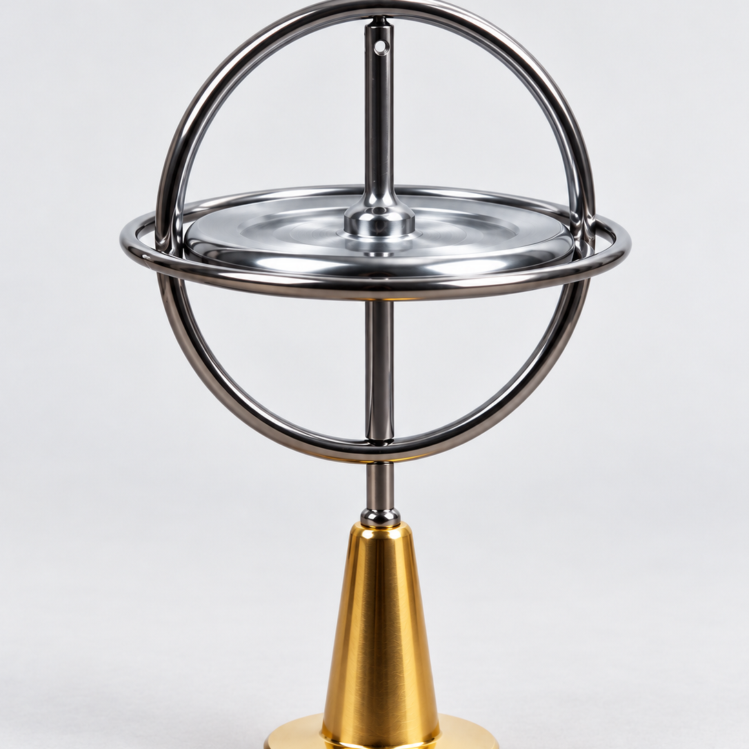 Metal Gyroscope Spinning Top with Pull Cord