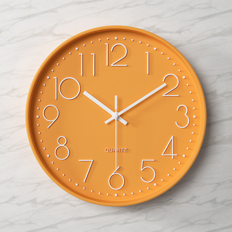 Modern Wall Clock - 12-Inch ABS Silent Sweep Design with Glass Cover