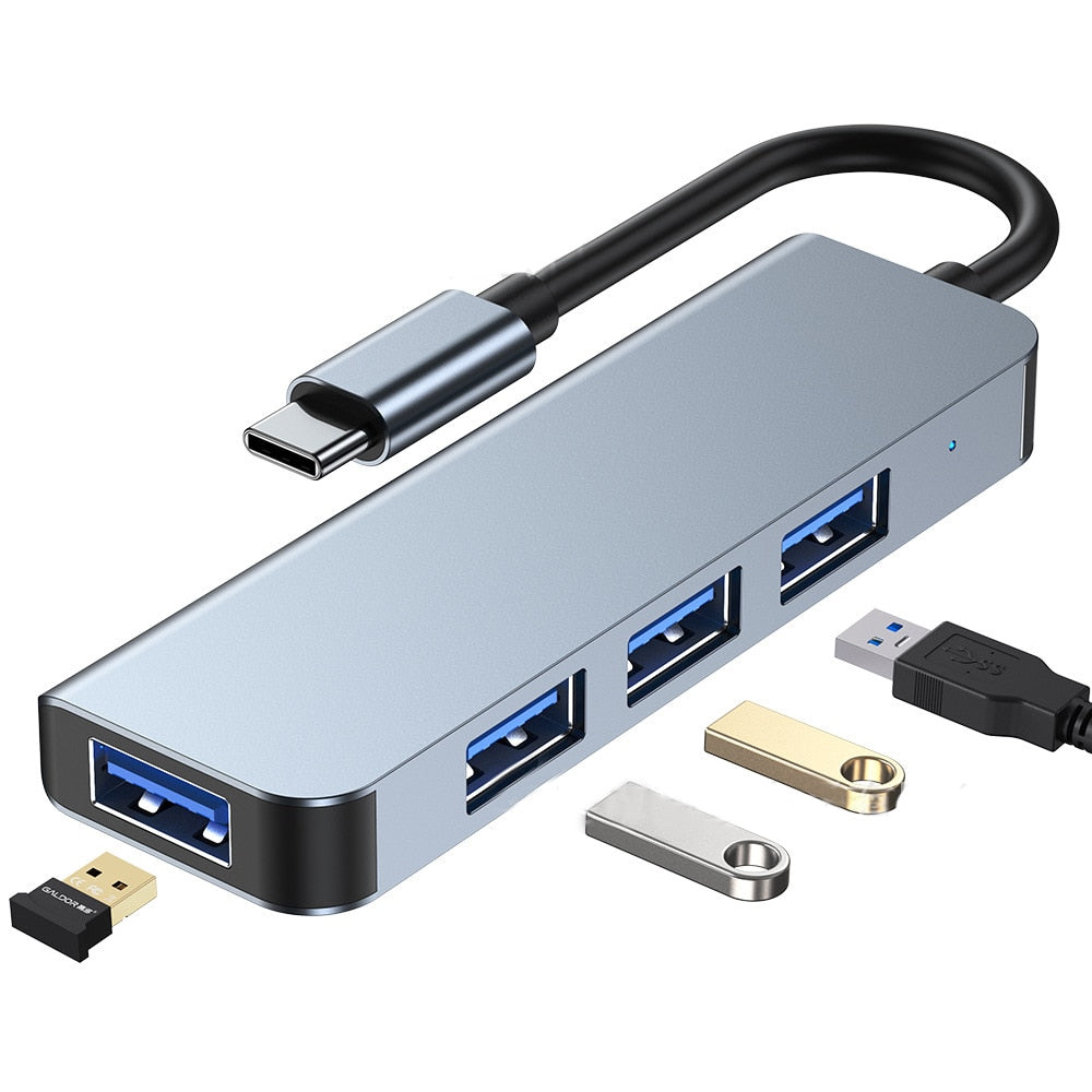 Multi-Port USB-C Hub with HDMI and Card Reader