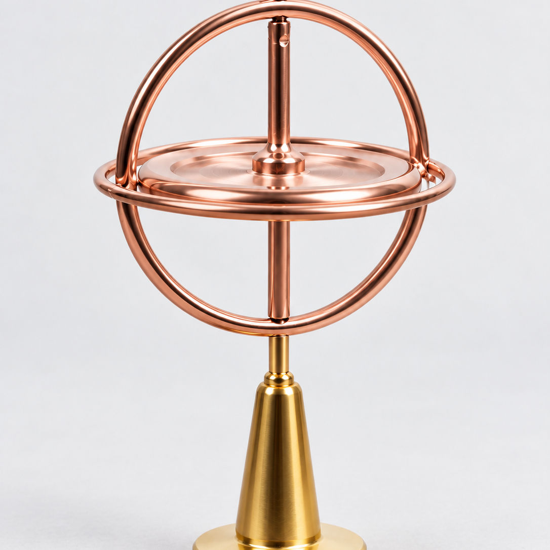 Metal Gyroscope Spinning Top with Pull Cord