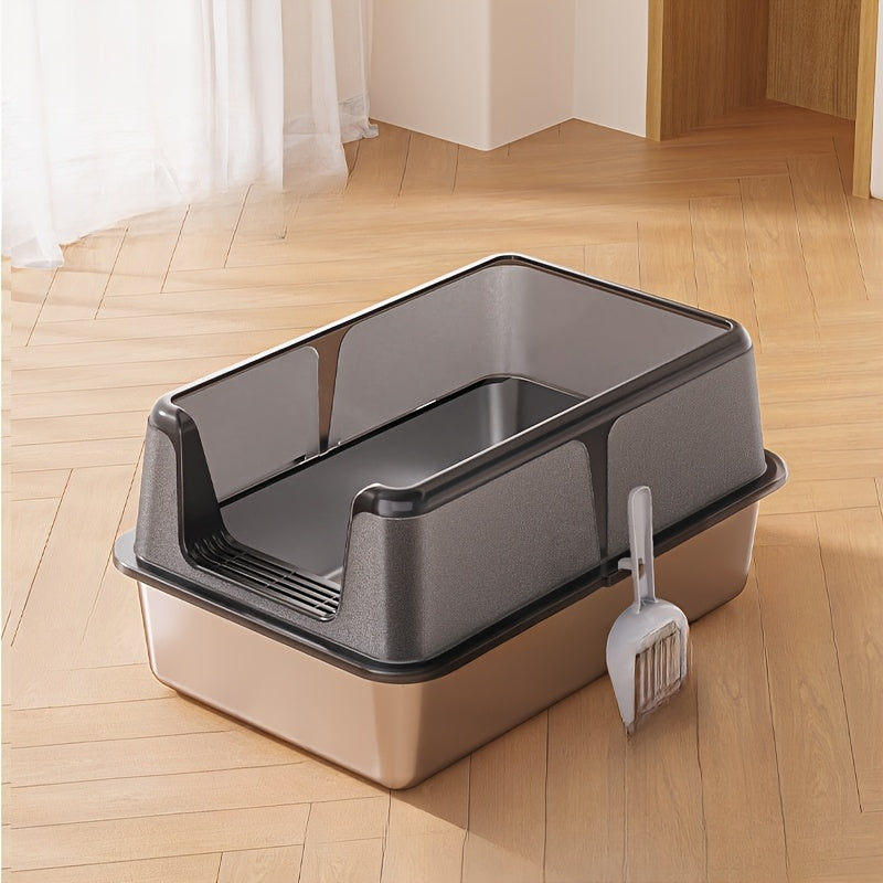 Extra Large Stainless Steel Open Cat Litter Box