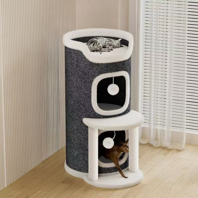 Multi-Level Cat Tree with Soft Bed, Tunnel and Scratching Post