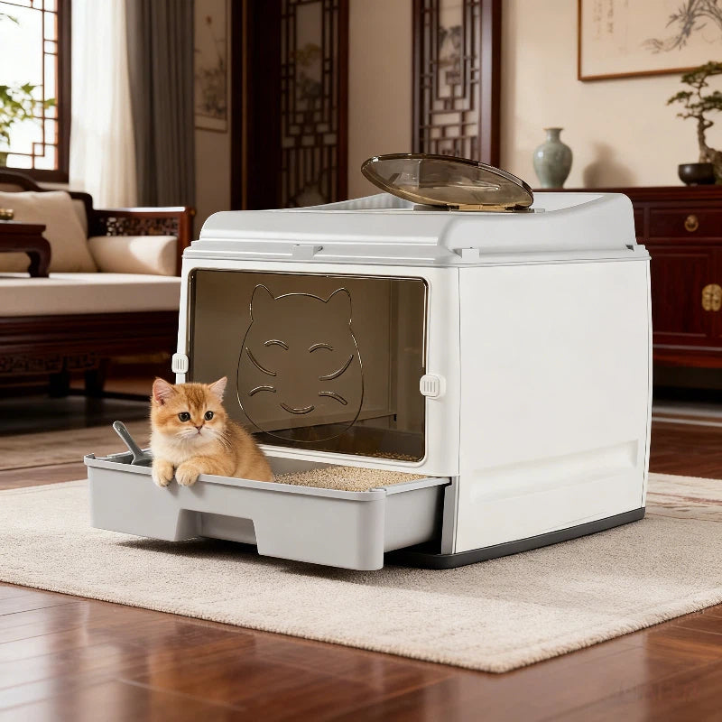 Extra Grote Enclosed Litter Box with Ventilation and Odour Bags