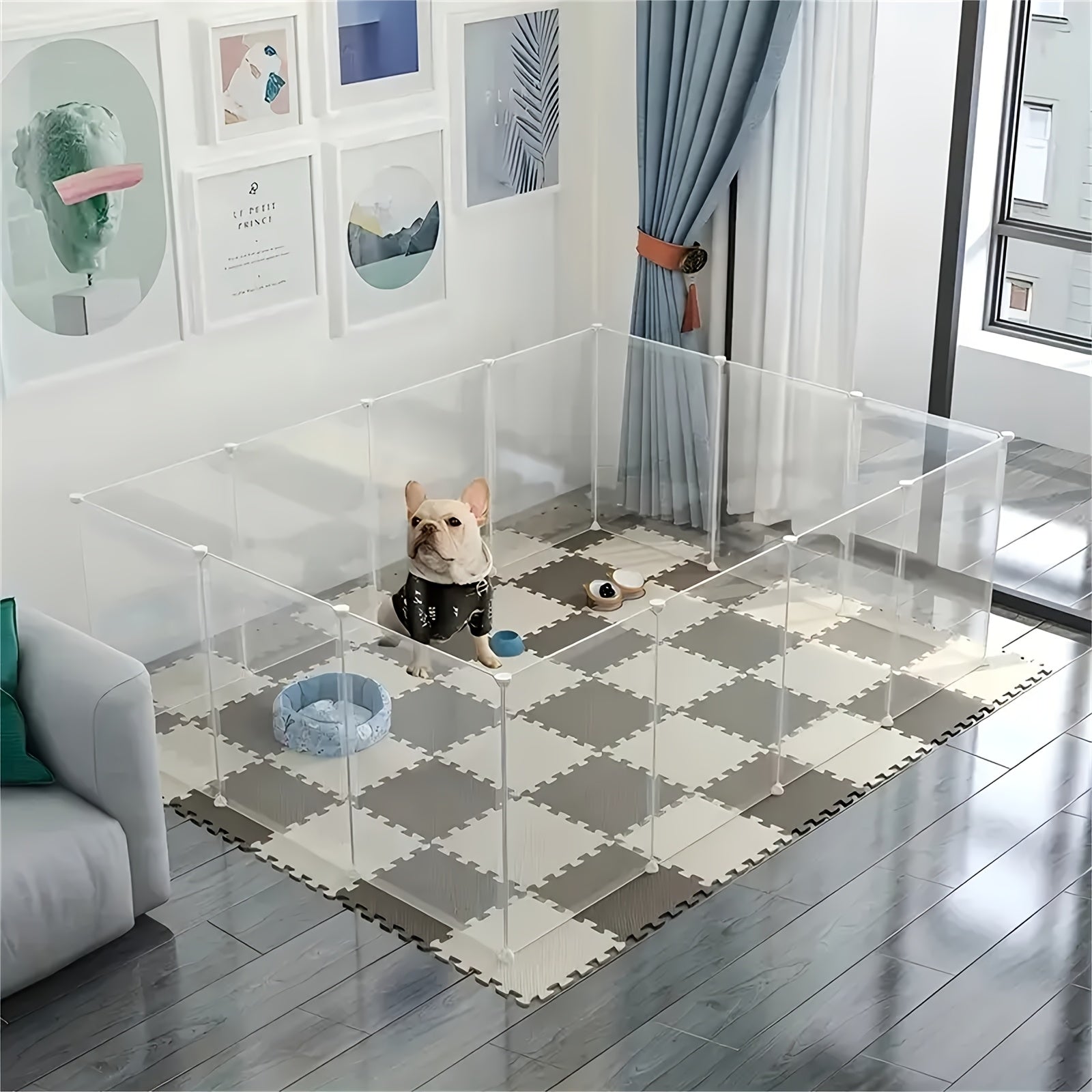 Modular Playpen for Small Pets with 12 Panels