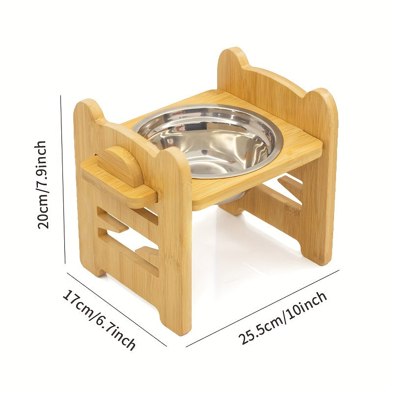 Elevated Bamboo Feeding Stand for Dogs