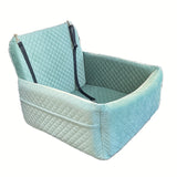 Portable Dog Car Seat with Safety Strap and Ventilation