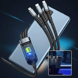 Transparent Luminous Charging 3-in-1 Data Cable