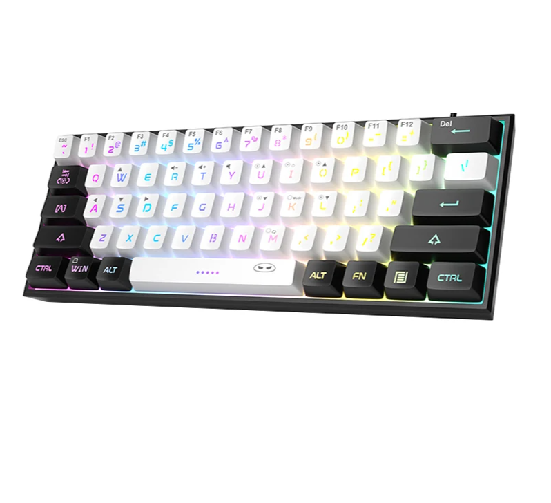 Compact 61-Key RGB Gaming Keyboard for Everyday Practical Use