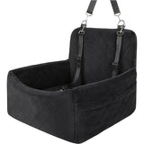 Portable Dog Car Seat with Safety Strap and Ventilation