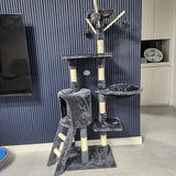 Multi-Level Cat Tower with Scratching Post and Rest Platforms