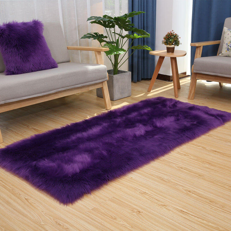 Fluffy Faux Fur Area Rug - Plush with Suede Backing