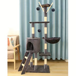 Multi-Level Cat Tower with Scratching Post and Rest Platforms