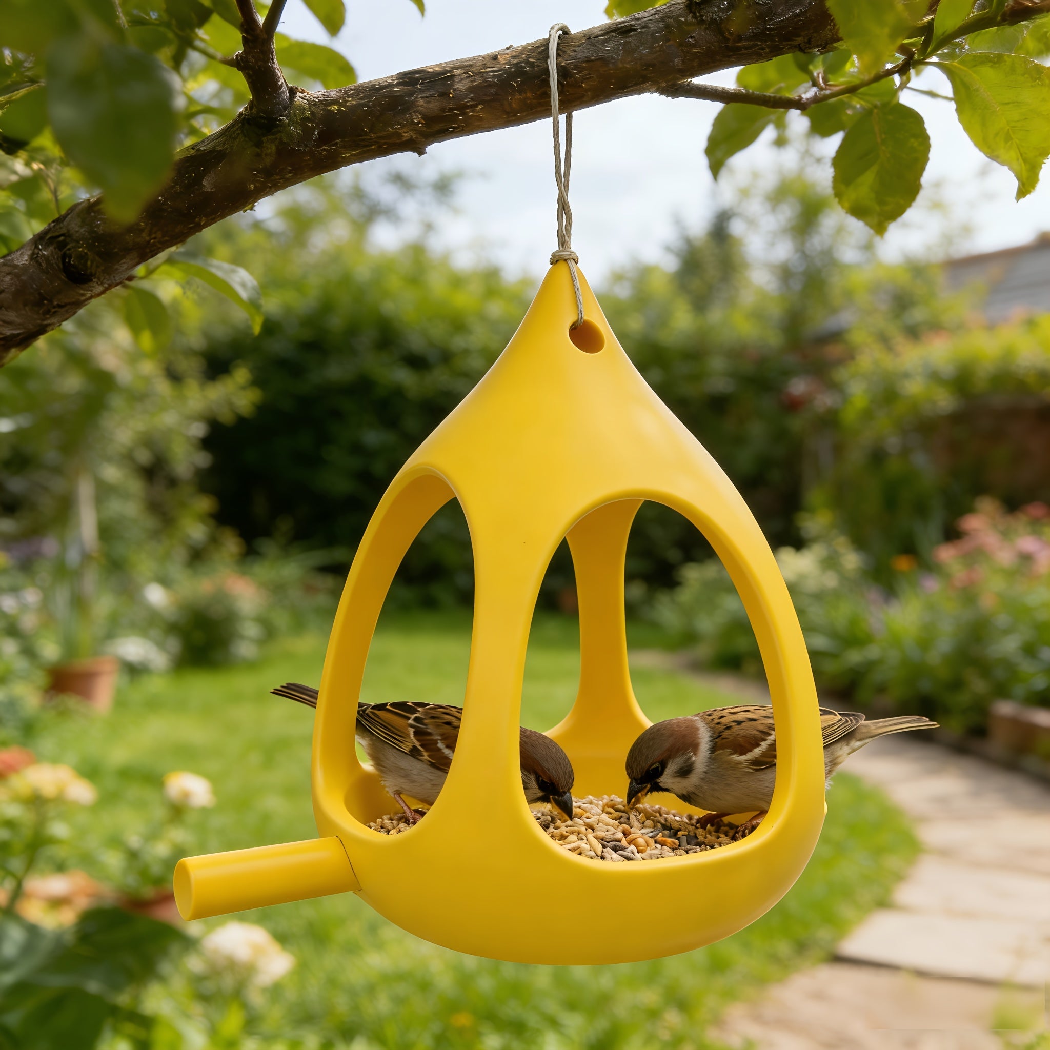 Compact Spherical Bird Feeder with Drainage