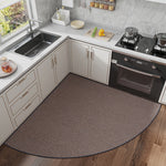 Shaped Corner Rug - Woven Polyester with Rubber Backin