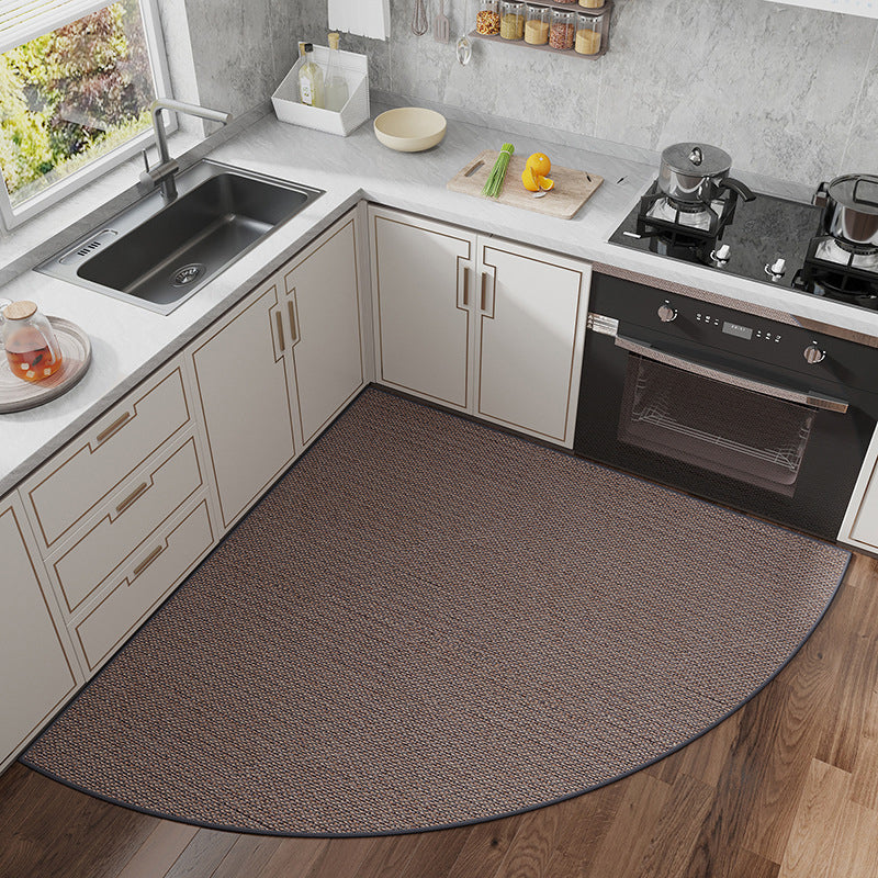 Shaped Corner Rug - Woven Polyester with Rubber Backin