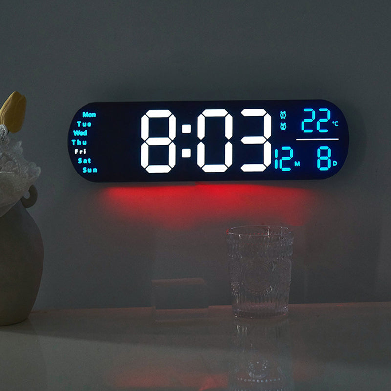 Digital Wall Clock - 14-Inch LED Display with Remote Control