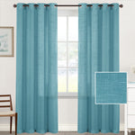 Linen Blend Voile Curtains – Semi-Sheer Grommet 2-Panel Set