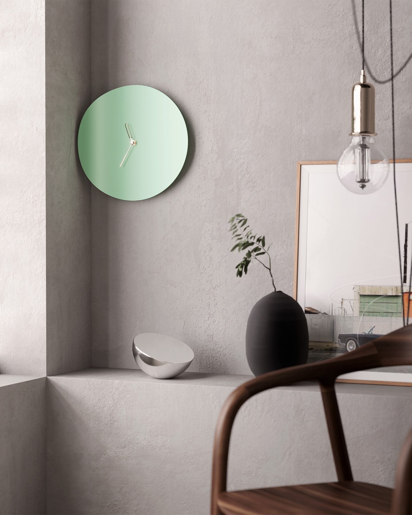 Curved Corner Wall Clock for Home Display