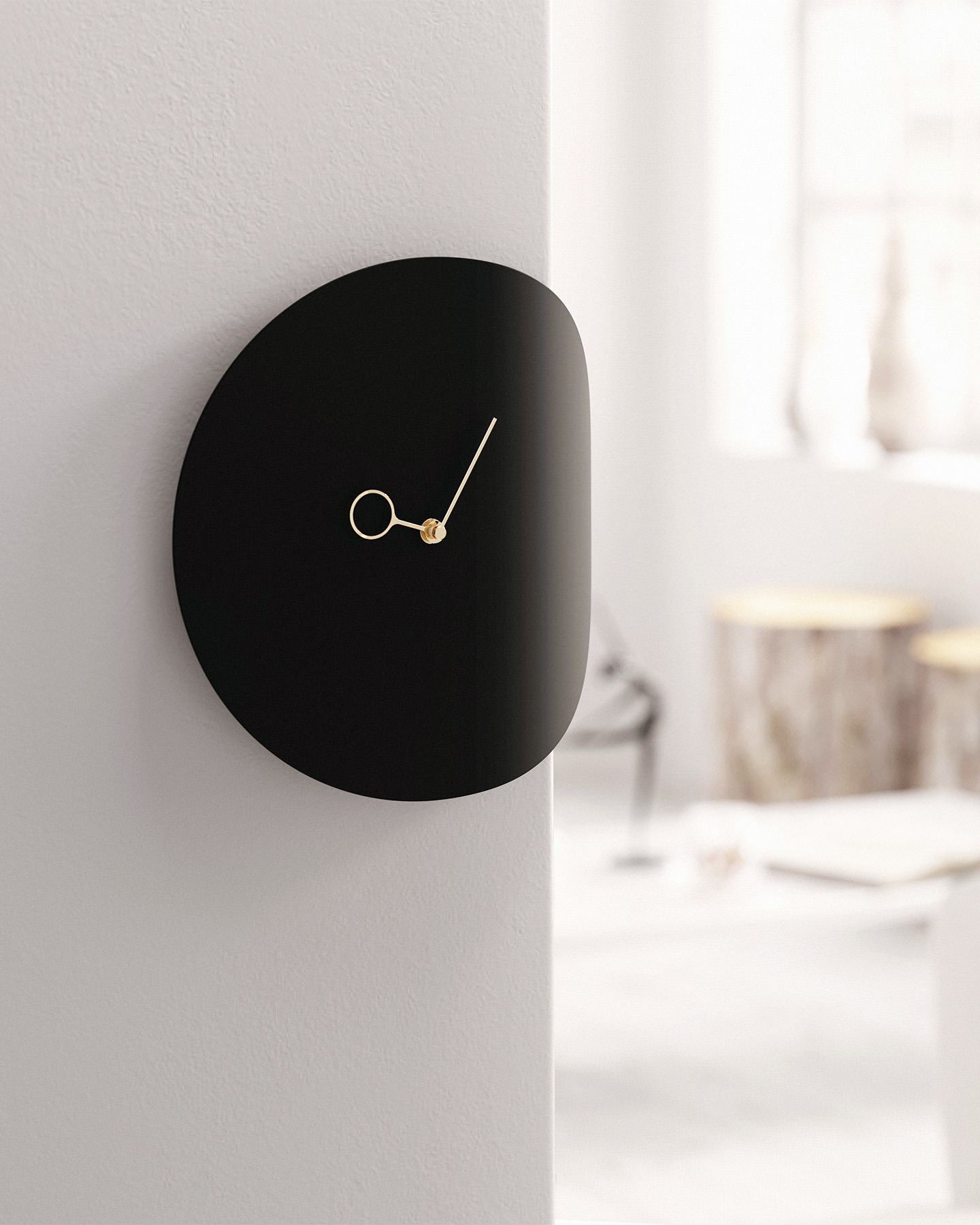 Curved Corner Wall Clock for Home Display